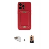 ieg™ iPhone 13 Pro Max Kılıf Kozmos Minimal Prime - Şeffaf Maxco Cam Ekran Koruyucu + Gold Pers Alüminyum Kamera Lens