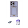 ieg™ iPhone 13 Pro Max Kılıf Kozmos Minimal Prime - Siyah Bilvis 5in1 3D Magic Cam Ekran Koruyucu + Yeşil Renkli Kamera Lens Koruma Cam