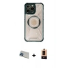 ieg™ iPhone 13 Pro Max Kılıf Kutup Modern - Şeffaf Maxco Cam Ekran Koruyucu + Mavi Rainbow Kamera Lens Koruma Cam