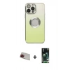 ieg™ iPhone 13 Pro Max Kılıf Kutup Yansıma Özel Seri - Şeffaf 360 Full Body Arka Koruyucu + Kırmızı Rainbow Kamera Lens Koruma Cam