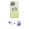 ieg™ iPhone 13 Pro Max Kılıf Kutup Yansıma Özel Seri - Siyah Bilvis 5in1 5D Magic Hayalet Cam Ekran Koruyucu + Gökkuşağı Pers Alüminyum Kamera Lens