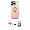 ieg™ iPhone 13 Pro Max Kılıf Kutup Yansıma Özel Seri - Siyah Bilvis 5in1 5D Magic Hayalet Cam Ekran Koruyucu + Gökkuşağı Pers Alüminyum Kamera Lens