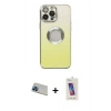ieg™ iPhone 13 Pro Max Kılıf Kutup Yansıma Özel Seri - Siyah Joko 5D Cam + Mavi Rainbow Kamera Lens Koruma Cam