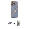 ieg™ iPhone 13 Pro Max Kılıf Nova Işık Prime - Siyah Bilvis 3D Cam Ekran Koruyucu + Turuncu Renkli Kamera Lens Koruma Cam