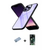 ieg™ iPhone 13 Pro Max Kılıf Nova Işık Serisi - Şeffaf 360 Full Body Arka Koruyucu + Mavi Shine Kamera Lens Koruma Cam