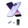 ieg™ iPhone 13 Pro Max Kılıf Nova Işık Serisi - Şeffaf 360 Full Body Arka Koruyucu + Mavi Shine Kamera Lens Koruma Cam