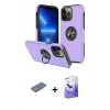 ieg™ iPhone 13 Pro Max Kılıf Odak Form Prime - Siyah Bilvis 5in1 5D Magic Hayalet Cam Ekran Koruyucu + Pembe Renkli Kamera Lens Koruma Cam