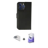 ieg™ iPhone 13 Pro Max Kılıf Siluet Işık Serisi - Siyah Bilvis 5in1 5D Magic Hayalet Cam Ekran Koruyucu + Sierra Blue Pers Alüminyum Kamera Lens