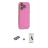 ieg™ iPhone 13 Pro Max Kılıf Siluet Minimal Özel Seri - Şeffaf Pasifik Cam Ekran Koruyucu + Sarı Renkli Kamera Lens Koruma Cam