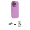 ieg™ iPhone 13 Pro Max Kılıf Siluet Minimal Özel Seri - Şeffaf Pasifik Cam Ekran Koruyucu + Sarı Renkli Kamera Lens Koruma Cam