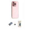 ieg™ iPhone 13 Pro Max Kılıf Siluet Minimal Özel Seri - Siyah 6D Mat Seramik Hayalet Nano Ekran Koruyucu + Kırmızı Metal Kamera Lens Koruma Cam