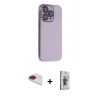 ieg™ iPhone 13 Pro Max Kılıf Siluet Minimal Özel Seri - Siyah Bilvis 3D Cam Ekran Koruyucu + Kırmızı Pers Alüminyum Kamera Lens