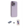 ieg™ iPhone 13 Pro Max Kılıf Siluet Minimal Özel Seri - Siyah Joko 5D Cam + Yeşil Renkli Kamera Lens Koruma Cam