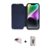 ieg™ iPhone 13 Pro Max Kılıf Siluet Minimal Serisi - Siyah Bilvis 3D Cam Ekran Koruyucu + Kırmızı Pers Alüminyum Kamera Lens
