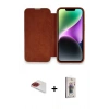 ieg™ iPhone 13 Pro Max Kılıf Siluet Minimal Serisi - Siyah Bilvis 3D Cam Ekran Koruyucu + Kırmızı Pers Alüminyum Kamera Lens