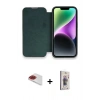 ieg™ iPhone 13 Pro Max Kılıf Siluet Minimal Serisi - Siyah Bilvis 3D Cam Ekran Koruyucu + Kırmızı Pers Alüminyum Kamera Lens