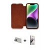 ieg™ iPhone 13 Pro Max Kılıf Siluet Minimal Serisi - Siyah Bilvis 3D Mat Cam Ekran Koruyucu + Mor Rainbow Kamera Lens Koruma Cam