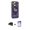 ieg™ iPhone 13 Pro Max Kılıf Siluet Modern Koleksiyonu - Siyah Bilvis 5in1 3D Magic Cam Ekran Koruyucu + Gold Raze Metal Kamera Lens