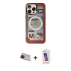 ieg™ iPhone 13 Pro Max Kılıf Siluet Modern Koleksiyonu - Siyah Joko 5D Cam + Kırmızı Rainbow Kamera Lens Koruma Cam