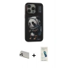 ieg™ iPhone 13 Pro Max Kılıf Siluet Modern Özel Seri - Şeffaf Pasifik Cam Ekran Koruyucu + Beyaz Rainbow Kamera Lens Koruma Cam