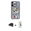 ieg™ iPhone 13 Pro Max Kılıf Siluet Modern Özel Seri - Şeffaf Pasifik Cam Ekran Koruyucu + Gümüş Raze Metal Kamera Lens