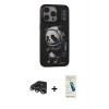 ieg™ iPhone 13 Pro Max Kılıf Siluet Modern Özel Seri - Şeffaf Pasifik Cam Ekran Koruyucu + Gümüş Raze Metal Kamera Lens