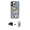 ieg™ iPhone 13 Pro Max Kılıf Siluet Modern Özel Seri - Siyah Bilvis 3D Cam Ekran Koruyucu + Gümüş Raze Metal Kamera Lens
