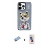 ieg™ iPhone 13 Pro Max Kılıf Siluet Modern Özel Seri - Siyah Joko 5D Cam + Mavi Shine Kamera Lens Koruma Cam