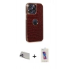 ieg™ iPhone 13 Pro Max Kılıf Ufuk Form Prime - Siyah Joko 5D Cam + Mor Rainbow Kamera Lens Koruma Cam