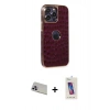 ieg™ iPhone 13 Pro Max Kılıf Ufuk Form Prime - Siyah Joko 5D Cam + Mor Rainbow Kamera Lens Koruma Cam