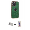 ieg™ iPhone 13 Pro Max Kılıf Ufuk Form Prime - Siyah Joko 5D Cam + Mor Rainbow Kamera Lens Koruma Cam