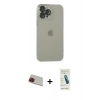 ieg™ iPhone 13 Pro Max Kılıf Ufuk Minimal Özel Seri - Şeffaf Pasifik Cam Ekran Koruyucu + Kırmızı Rainbow Kamera Lens Koruma Cam