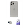 ieg™ iPhone 13 Pro Max Kılıf Ufuk Minimal Özel Seri - Siyah Bilvis 5in1 5D Magic Hayalet Cam Ekran Koruyucu + Mavi Rainbow Kamera Lens Koruma Cam