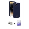 ieg™ iPhone 13 Pro Max Kılıf Vadi Çizgi Prime - Siyah Bilvis 5in1 5D Magic Hayalet Cam Ekran Koruyucu + Beyaz Rainbow Kamera Lens Koruma Cam