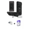 ieg™ iPhone 13 Pro Max Kılıf Vadi Form Prime - Siyah Bilvis 5in1 3D Magic Cam Ekran Koruyucu + Sierra Blue Pers Alüminyum Kamera Lens