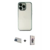 ieg™ iPhone 13 Pro Max Kılıf Vadi Minimal - Siyah Bilvis 3D Cam Ekran Koruyucu + Mavi Rainbow Kamera Lens Koruma Cam