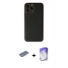 ieg™ iPhone 13 Pro Max Kılıf Yadigar Klasik - Siyah Bilvis 5in1 3D Magic Cam Ekran Koruyucu + Sarı Renkli Kamera Lens Koruma Cam