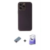ieg™ iPhone 13 Pro Max Kılıf Yadigar Klasik - Siyah Bilvis 5in1 5D Magic Hayalet Cam Ekran Koruyucu + Kırmızı Metal Kamera Lens Koruma Cam