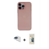 ieg™ iPhone 13 Pro Max Kılıf Yadigar Yansıma Serisi - Siyah 6D Mat Seramik Hayalet Nano Ekran Koruyucu + Lacivert Pers Alüminyum Kamera Lens