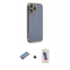 ieg™ iPhone 13 Pro Max Kılıf Yankı Serisi - Siyah Joko 5D Cam + Pembe Shine Kamera Lens Koruma Cam