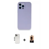 ieg™ iPhone 13 Pro Max Kılıf Zirve Modern Özel Seri - Şeffaf Maxco Cam Ekran Koruyucu + Gökkuşağı Shine Kamera Lens