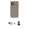 ieg™ iPhone 13 Pro Max Kılıf Zirve Modern Özel Seri - Şeffaf Maxco Cam Ekran Koruyucu + Mavi Rainbow Kamera Lens Koruma Cam