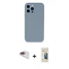 ieg™ iPhone 13 Pro Max Kılıf Zirve Modern Özel Seri - Siyah 6D Mat Seramik Hayalet Nano Ekran Koruyucu + Gökkuşağı Pers Alüminyum Kamera Lens
