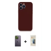 ieg™ iPhone 13 Pro Max Kılıf Zirve Modern Özel Seri - Siyah 6D Mat Seramik Hayalet Nano Ekran Koruyucu + Yeşil Neon Fosforlu Kamera Lens