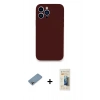 ieg™ iPhone 13 Pro Max Kılıf Zirve Modern Özel Seri - Siyah 6D Mat Seramik Hayalet Nano Ekran Koruyucu + Gökkuşağı Shine Kamera Lens Koruma Cam