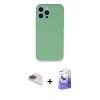 ieg™ iPhone 13 Pro Max Kılıf Zirve Modern Özel Seri - Siyah Bilvis 5in1 5D Magic Hayalet Cam Ekran Koruyucu + Gökkuşağı Pers Alüminyum Kamera Lens