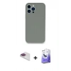 ieg™ iPhone 13 Pro Max Kılıf Zirve Modern Özel Seri - Siyah Bilvis 5in1 5D Magic Hayalet Cam Ekran Koruyucu + Gökkuşağı Pers Alüminyum Kamera Lens