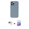 ieg™ iPhone 13 Pro Max Kılıf Zirve Modern Özel Seri - Siyah Bilvis 5in1 5D Magic Hayalet Cam Ekran Koruyucu + Gökkuşağı Pers Alüminyum Kamera Lens