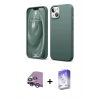 ieg™ iPhone 14 Kılıf Kozmos Yansıma Özel Seri - Siyah Bilvis 5in1 3D Magic Cam Ekran Koruyucu + Gümüş Raze Metal Kamera Lens