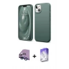 ieg™ iPhone 14 Kılıf Kozmos Yansıma Özel Seri - Siyah Bilvis 5in1 3D Magic Cam Ekran Koruyucu + Mavi Raze Metal Kamera Lens